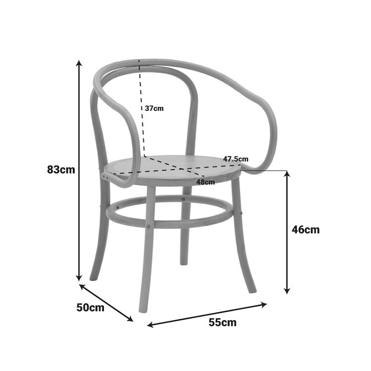 Πολυθρόνα Verfie pakoworld φυσικό ξύλο οξιάς 55x50x83εκ 263-000029