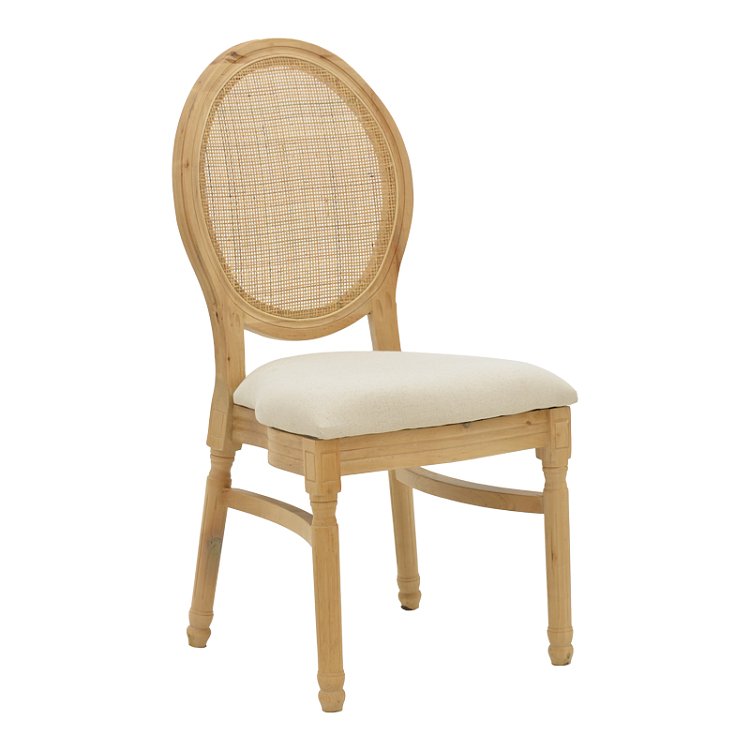 Καρέκλα Canco pakoworld φυσικό rubberwood-φυσικό rattan 50x53x98εκ 263-000032