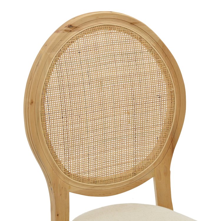 Καρέκλα Canco pakoworld φυσικό rubberwood-φυσικό rattan 50x53x98εκ 263-000032