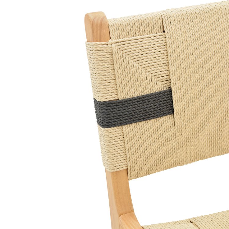 Σκαμπό μπαρ Julien pakoworld rubberwood φυσικό-έδρα φυσικό-μαύρο σχοινί 45x46x95εκ 263-000034