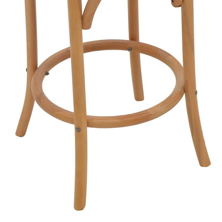 Σκαμπό μπαρ Thonet pakoworld φυσικό ξύλο οξιάς-έδρα φυσικό rattan 41x50x105εκ 263-000039