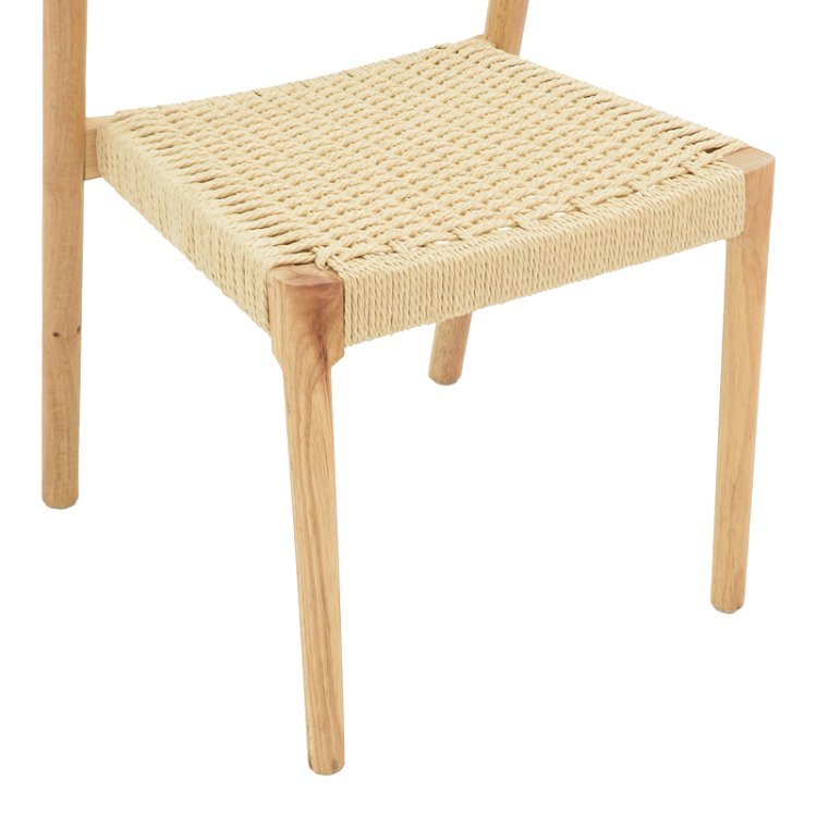 Καρέκλα Tavrine pakoworld σχοινί-rubberwood σε φυσική απόχρωση 47x59x78εκ 263-000046