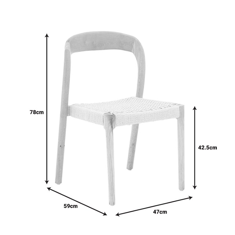 Καρέκλα Tavrine pakoworld σχοινί-rubberwood σε φυσική απόχρωση 47x59x78εκ 263-000046
