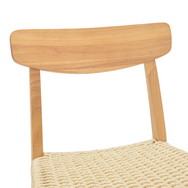 Καρέκλα Eaprine pakoworld φυσικό σχοινί-rubberwood 49x53x77εκ 263-000047