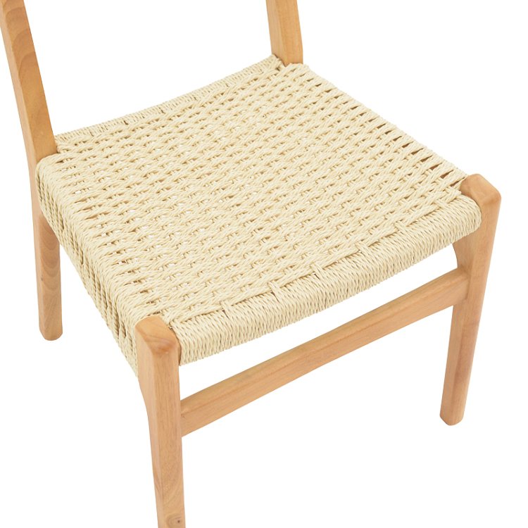 Καρέκλα Eaprine pakoworld φυσικό σχοινί-rubberwood 49x53x77εκ 263-000047