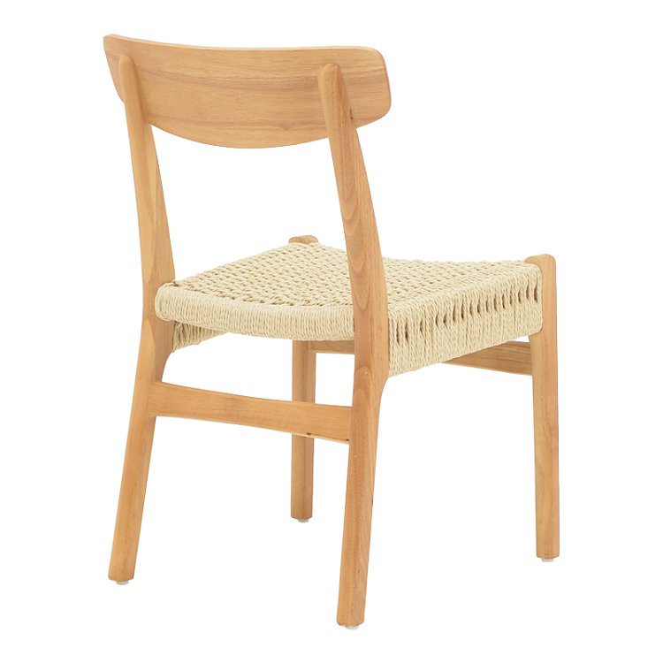 Καρέκλα Eaprine pakoworld φυσικό σχοινί-rubberwood 49x53x77εκ 263-000047