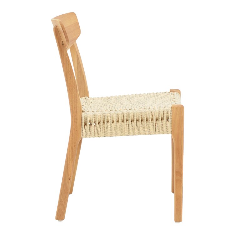 Καρέκλα Eaprine pakoworld φυσικό σχοινί-rubberwood 49x53x77εκ 263-000047