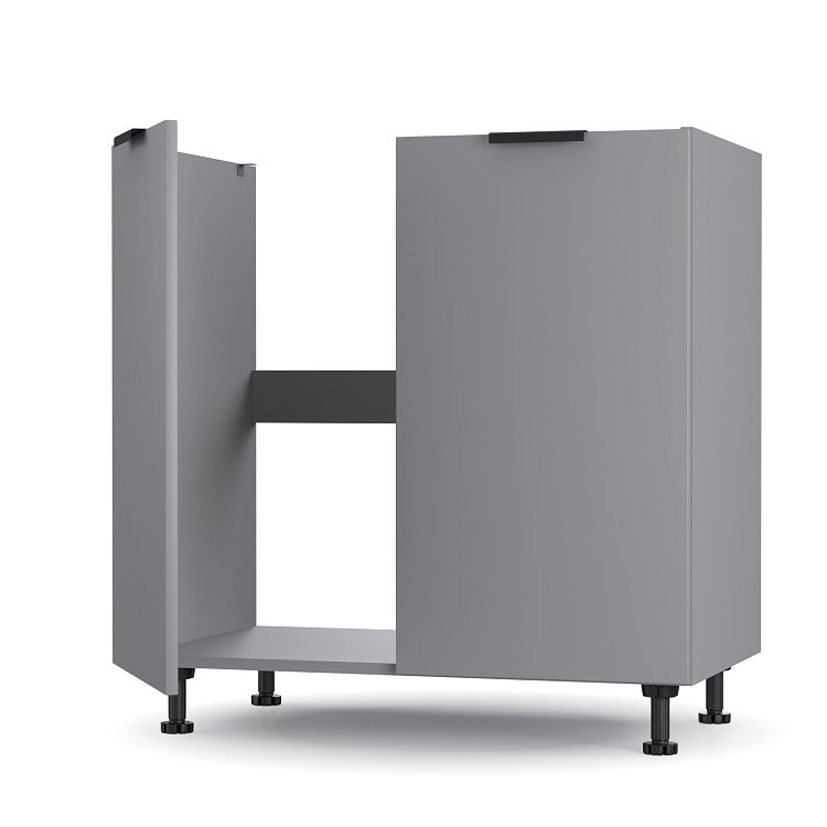 Craft Ντουλάπι Νεροχύτη Γραφίτη 80x48x82cm LS8082C01