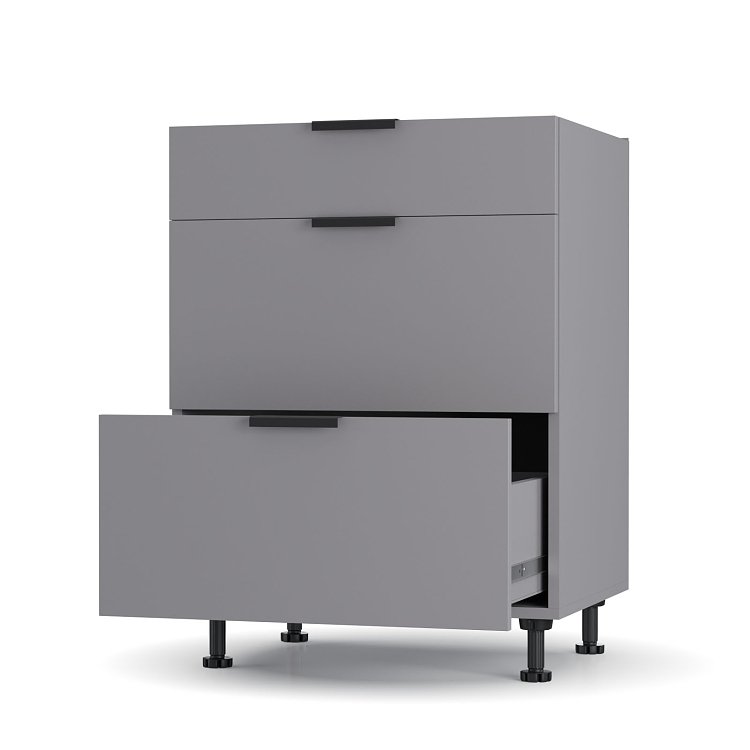 Craft Κάτω Ντουλάπι Συρταριέρα Γραφίτης 60x48x82cm LD1260C01