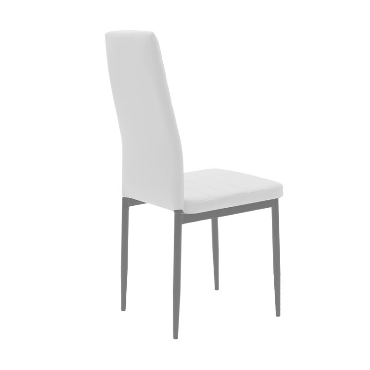 Καρέκλα Parker pakoworld μέταλλο-PU λευκό-ανθρακί πόδι 42x48x98εκ 4τμχ 270-000001