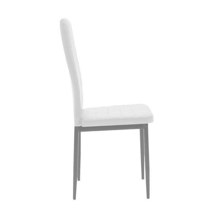 Καρέκλα Parker pakoworld μέταλλο-PU λευκό-ανθρακί πόδι 42x48x98εκ 4τμχ 270-000001