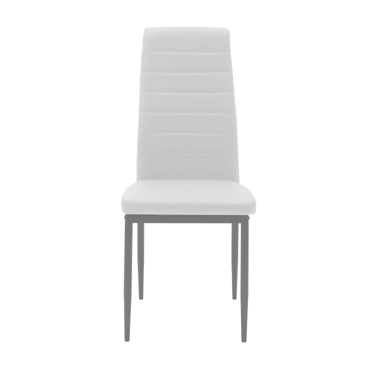 Καρέκλα Parker pakoworld μέταλλο-PU λευκό-ανθρακί πόδι 42x48x98εκ 4τμχ 270-000001
