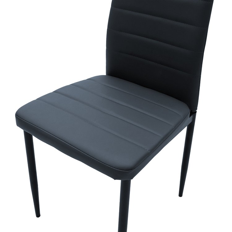 Καρέκλα Parker pakoworld PU ανθρακί-μαύρο πόδι 42x48x98εκ 4τμχ 270-000002