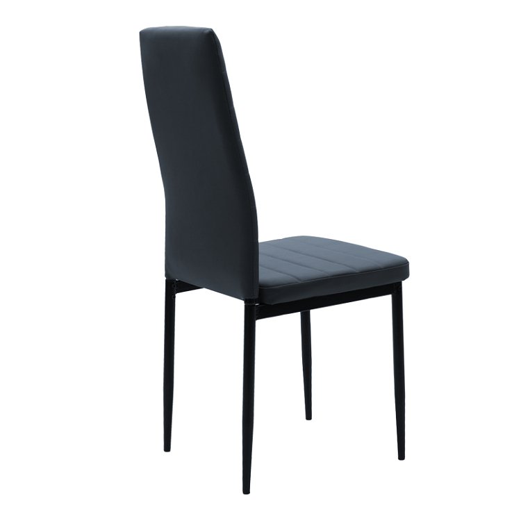 Καρέκλα Parker pakoworld PU ανθρακί-μαύρο πόδι 42x48x98εκ 4τμχ 270-000002