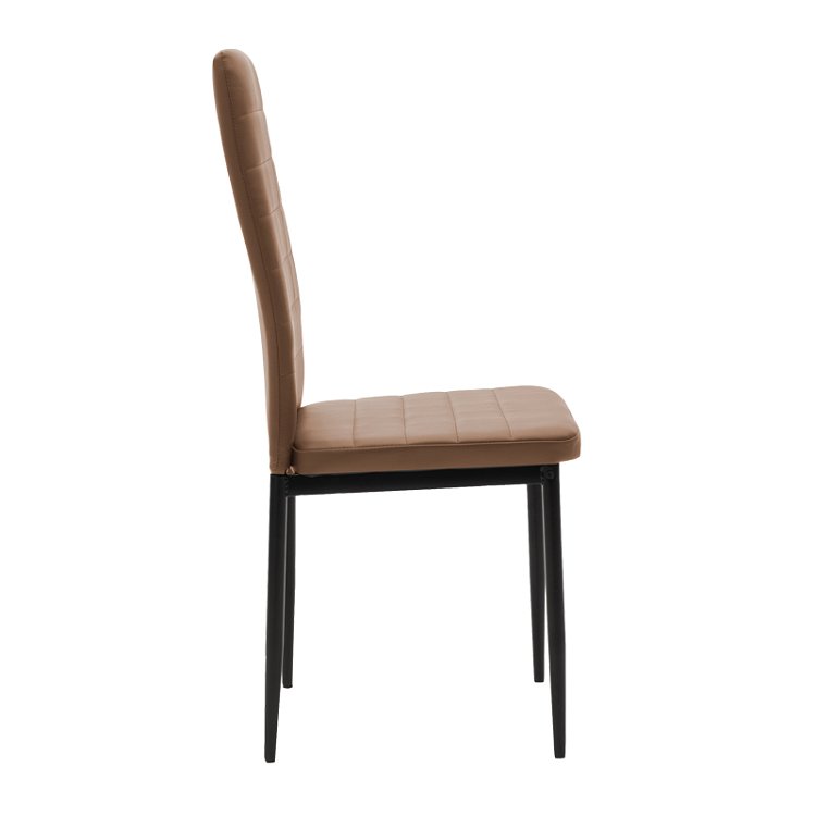 Καρέκλα Parker pakoworld PU καφέ-μαύρο πόδι 42x48x98εκ 4τμχ 270-000003