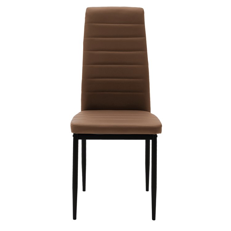 Καρέκλα Parker pakoworld PU καφέ-μαύρο πόδι 42x48x98εκ 4τμχ 270-000003