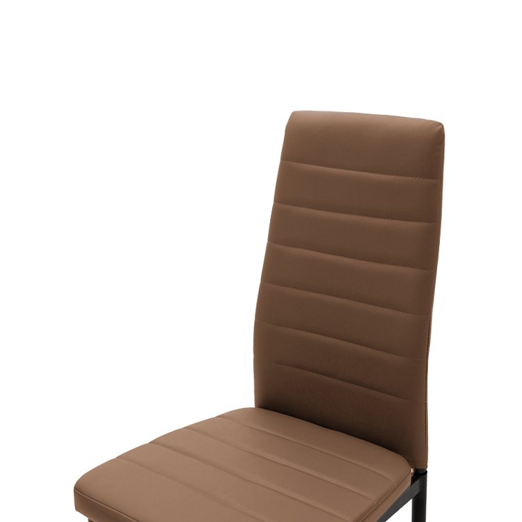 Καρέκλα Parker pakoworld PU καφέ-μαύρο πόδι 42x48x98εκ 4τμχ 270-000003