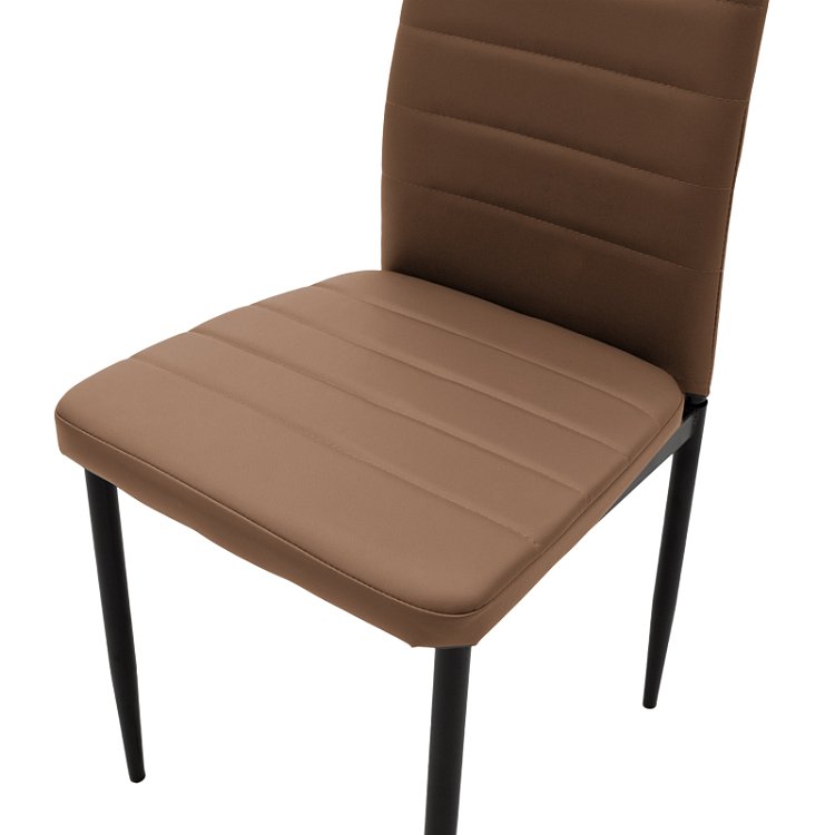Καρέκλα Parker pakoworld PU καφέ-μαύρο πόδι 42x48x98εκ 4τμχ 270-000003