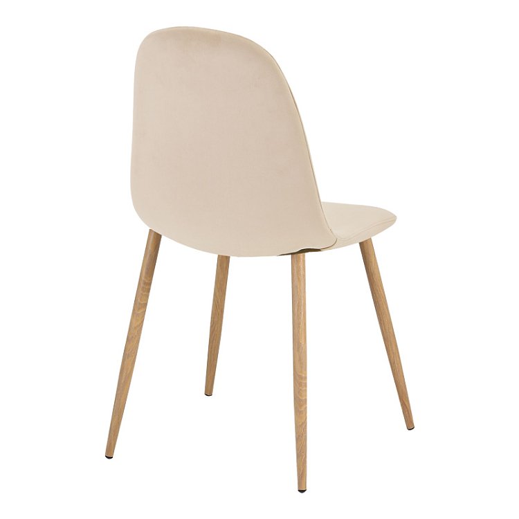 Καρέκλα Bella pakoworld μπεζ βελούδο με πόδι μέταλλο σε φυσική απόχρωση 43.5x52x89εκ 4τμχ 270-000044
