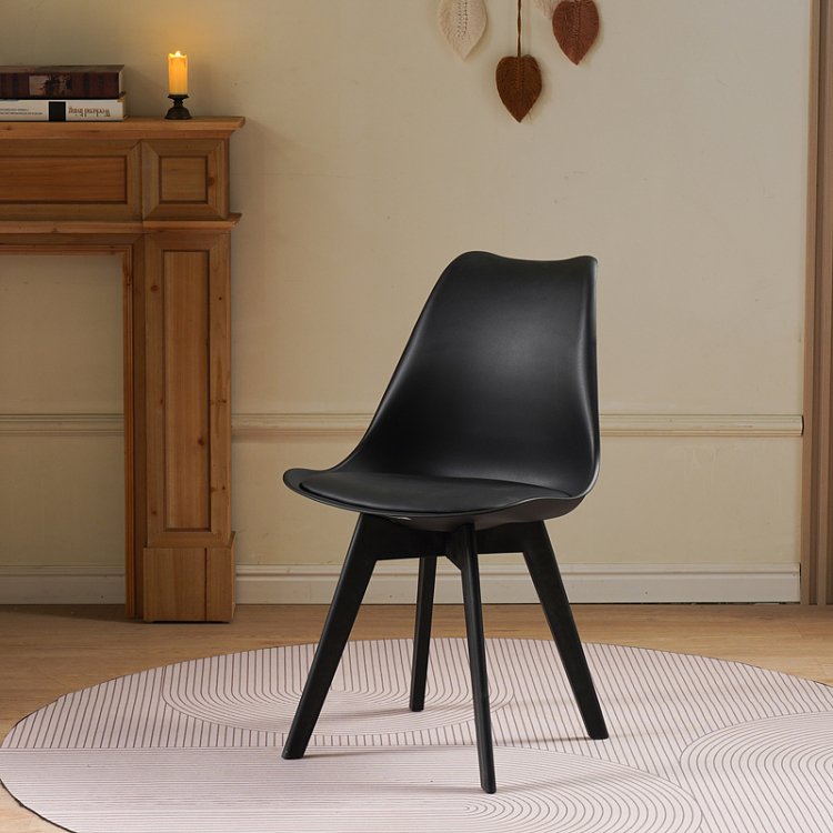 Καρέκλα Gaston I pakoworld PP-PU σε μαύρη απόχρωση 48.5x53.5x81.5εκ 271-000038