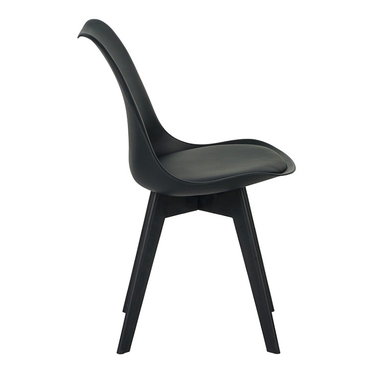 Καρέκλα Gaston I pakoworld PP-PU σε μαύρη απόχρωση 48.5x53.5x81.5εκ 271-000038