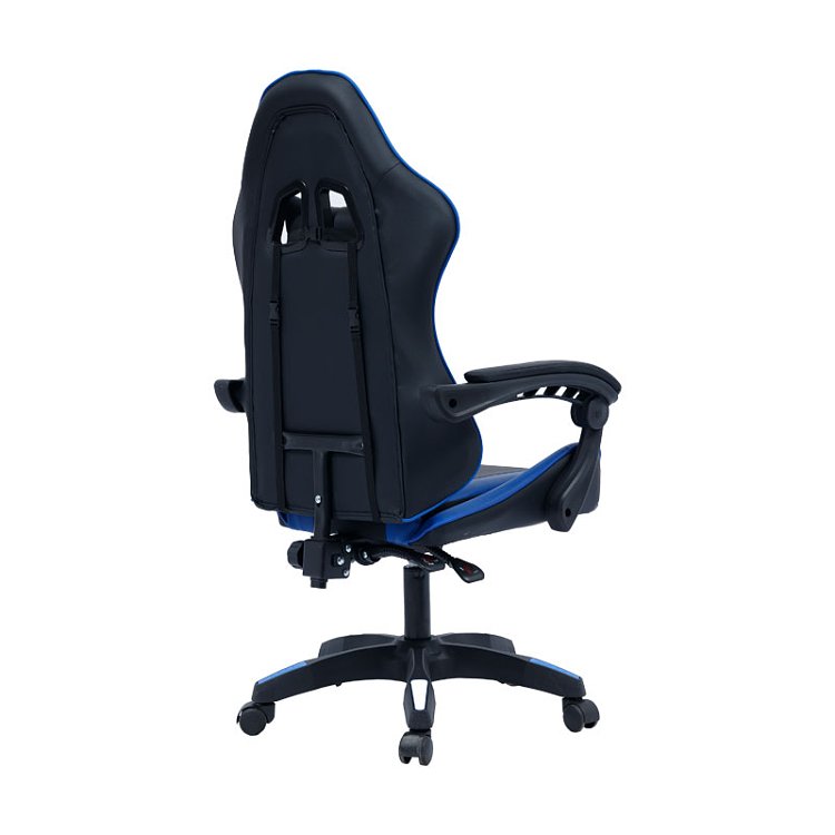 Καρέκλα γραφείου gaming William pakoworld PU μαύρο-μπλε 275-000014