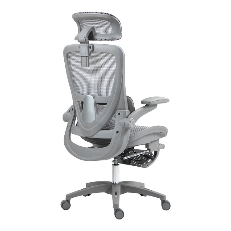 Καρέκλα γραφείου εργασίας Zenyk pakoworld mesh σε grey απόχρωση 63x70x126εκ 275-000018