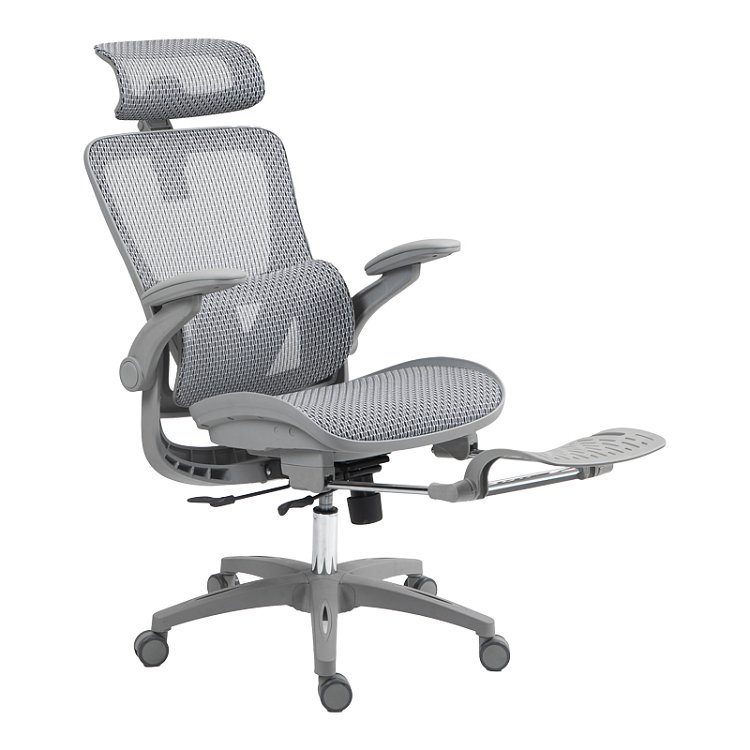 Καρέκλα γραφείου εργασίας Zenyk pakoworld mesh σε grey απόχρωση 63x70x126εκ 275-000018