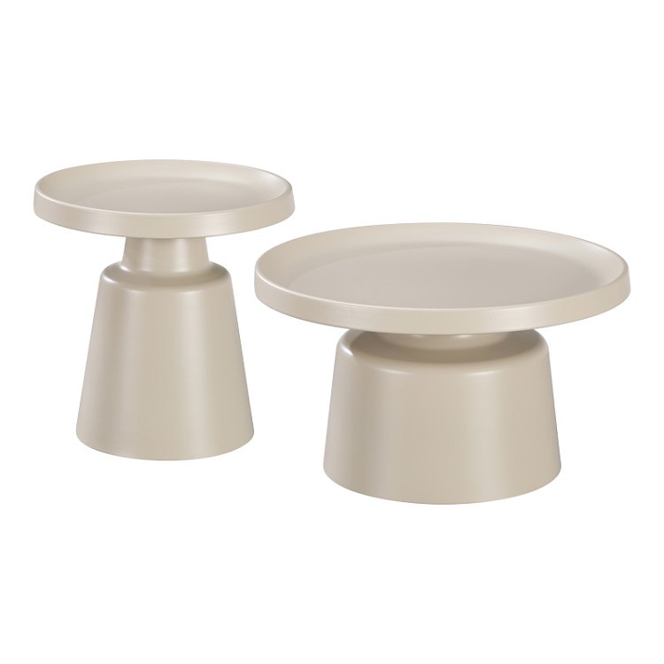 Τραπέζια σαλονιού Ginoze pakoworld σετ 2τεμ μέταλλο cappuccino 278-000045