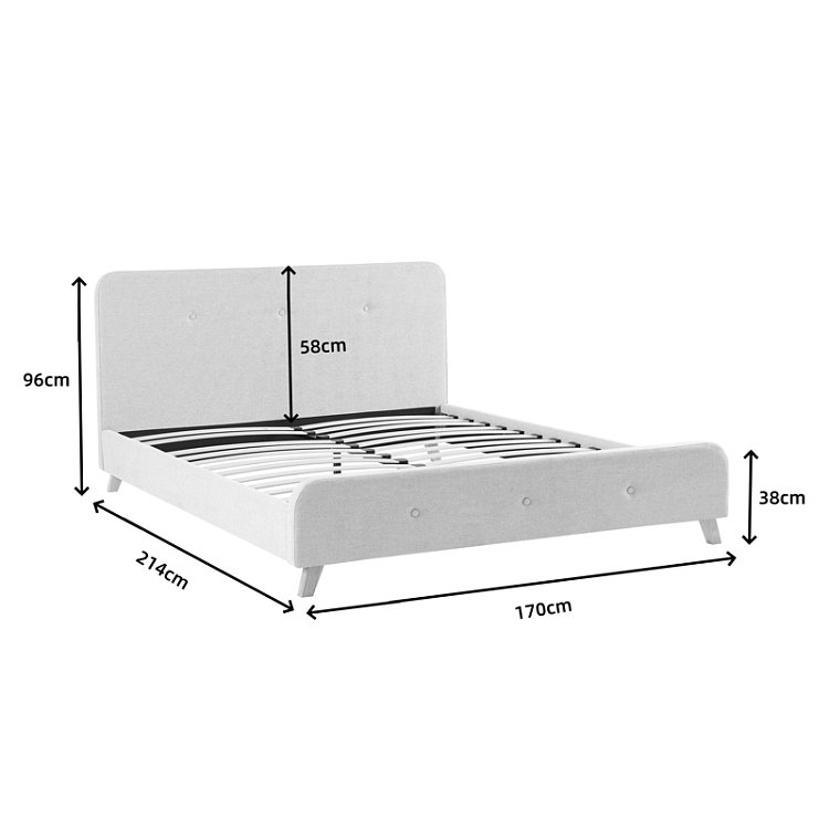 Κρεβάτι διπλό Restel pakoworld ύφασμα γκρι-μπεζ 160x200εκ 279-000013