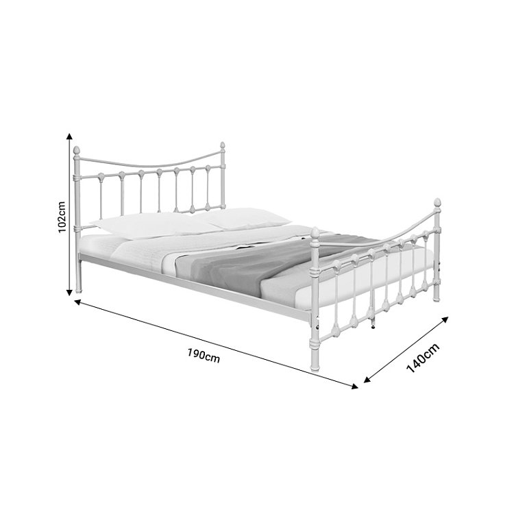 Κρεβάτι Beowulf pakoworld λευκό μεταλλικό 140x190εκ 285-000010