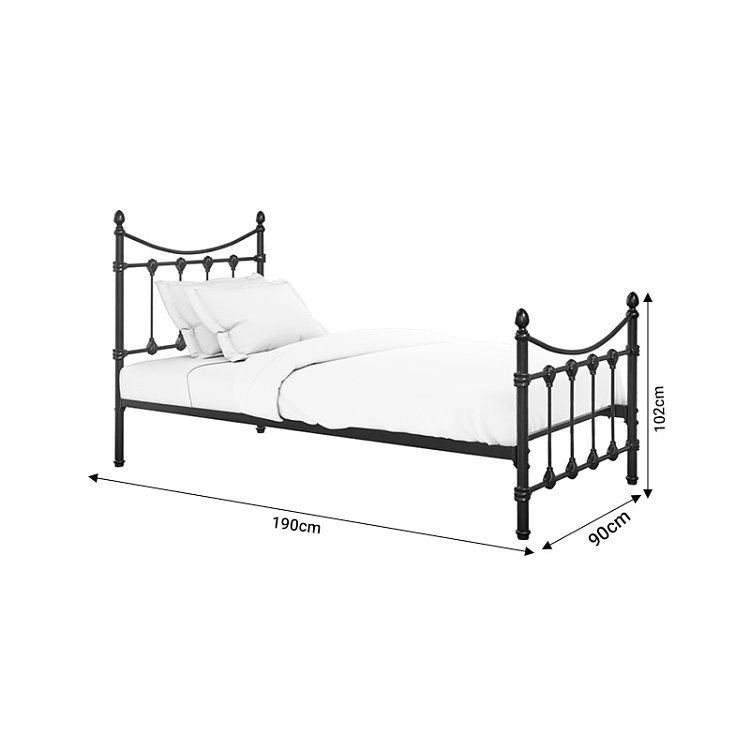 Κρεβάτι Beowulf pakoworld μαύρο μεταλλικό 90x190εκ 285-000016