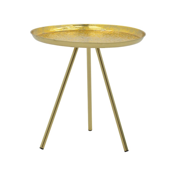 Βοηθητικό τραπέζι Jacksie Inart χρυσό μέταλλο Φ51x54εκ 287-000013