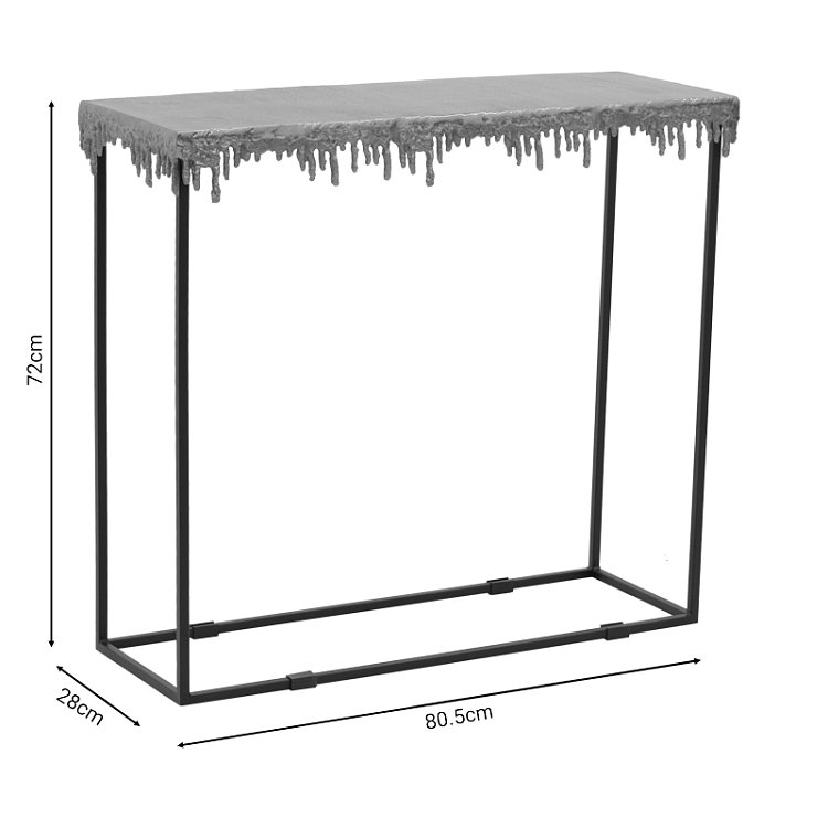 Κονσόλα Bulco Inart χρυσό-μαύρο μέταλλο 80.5x28x72εκ 287-000018