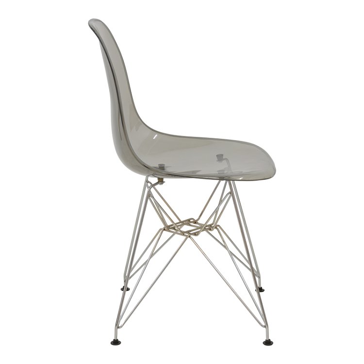 Καρέκλα Adelle pakoworld PP διάφανο γκρι-inox πόδι 46x55x81εκ 292-000015
