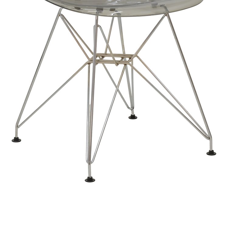 Καρέκλα Adelle pakoworld PP διάφανο γκρι-inox πόδι 46x55x81εκ 292-000015