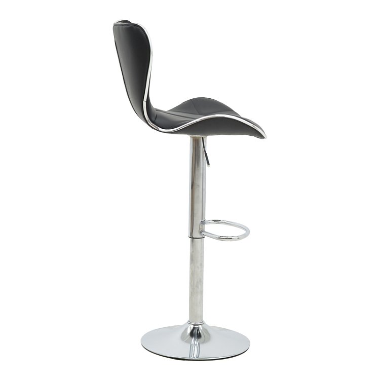 Σκαμπό μπαρ Jorine pakoworld πτυσσόμενο μαύρο pu-βάση χρωμίου 53x44x114εκ 2τμχ 292-000023
