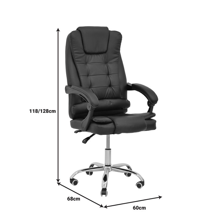 Καρέκλα γραφείου διευθυντή Toronsi pakoworld μαύρο pu 60x68x128εκ 292-000056