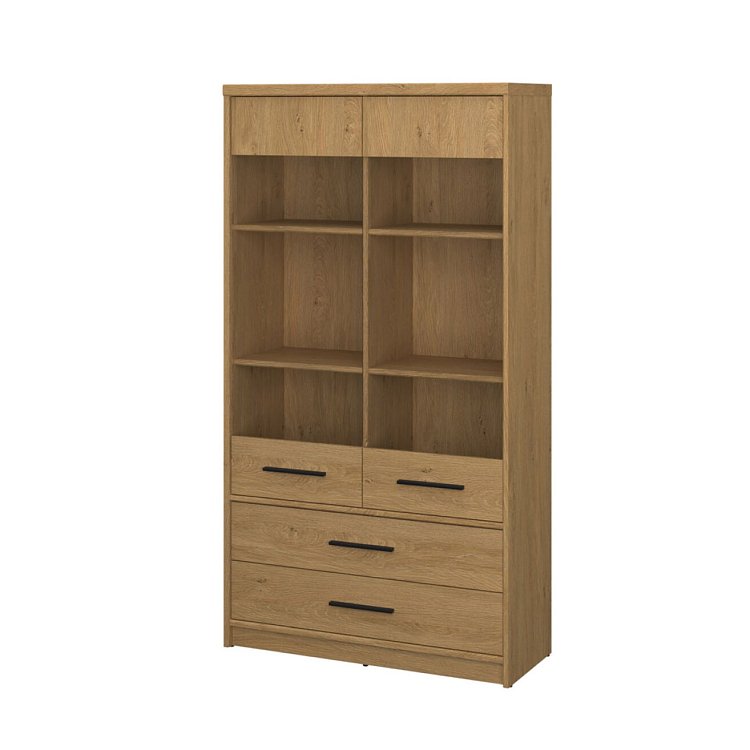 Βιτρίνα Pavi Βελανιδιά με 2 συρτάρια 84.3x33.8x156.4cm TO-PAVI2W2S