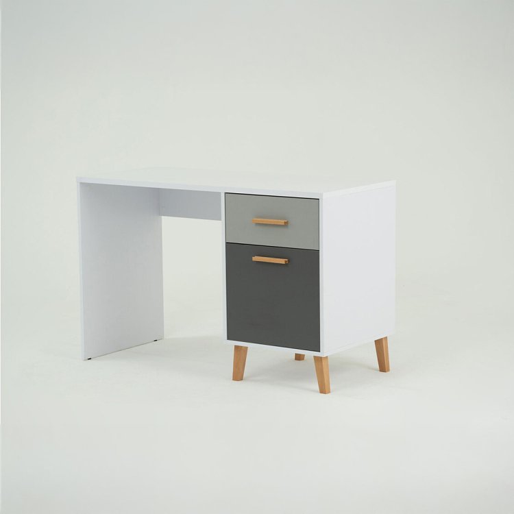 Γραφείο Timmy Λευκό-Γραφίτη-Γκρι 120x53.7x77cm TO-TIMMY1D1S120