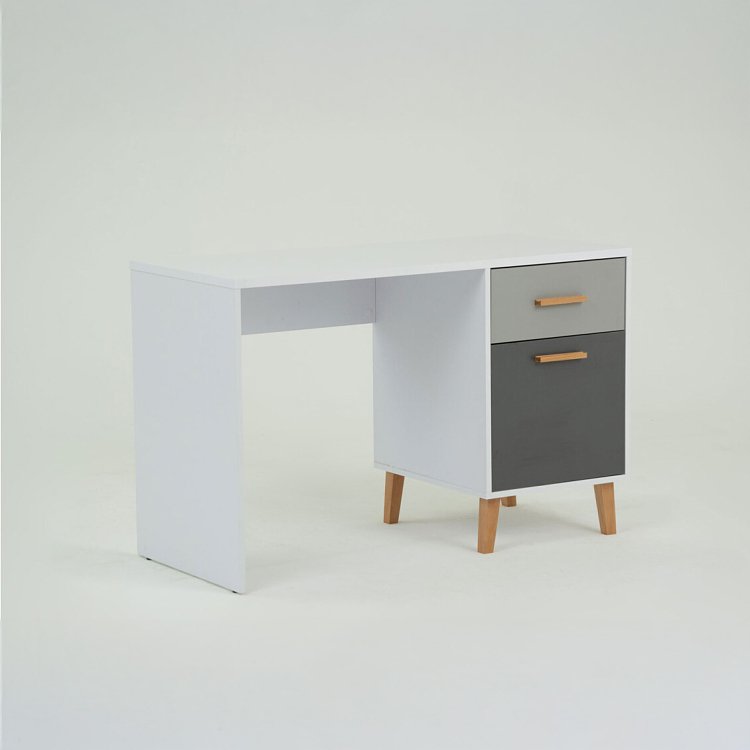 Γραφείο Timmy Λευκό-Γραφίτη-Γκρι 120x53.7x77cm TO-TIMMY1D1S120