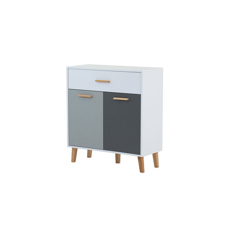 Κομότα Timmy Λευκό-Γραφίτη-Γκρι 84x36x92cm TO-TIMMYCHEST2D1S