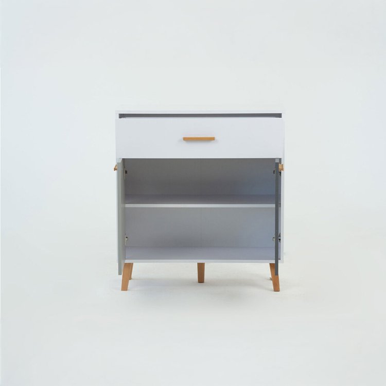 Κομότα Timmy Λευκό-Γραφίτη-Γκρι 84x36x92cm TO-TIMMYCHEST2D1S