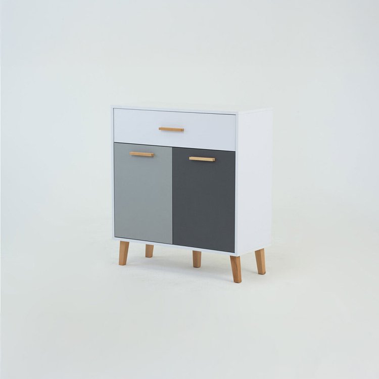 Κομότα Timmy Λευκό-Γραφίτη-Γκρι 84x36x92cm TO-TIMMYCHEST2D1S