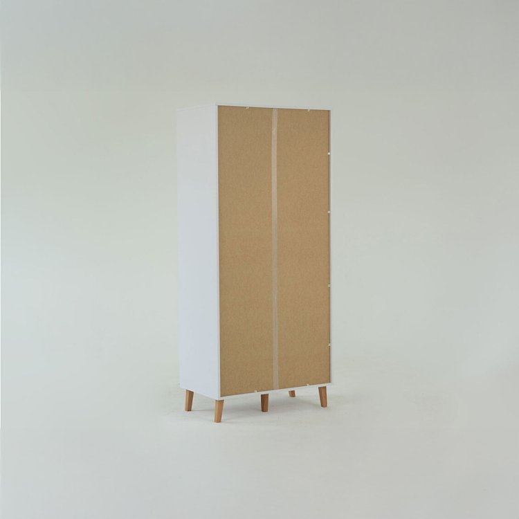 Ντουλάπα Timmy 2D2S Λευκό-Γραφίτη-Γκρι 90x50x199cm TO-TIMMY2D2S
