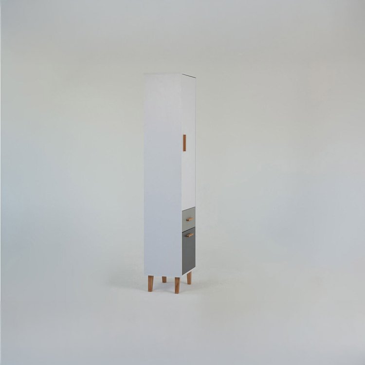 Ραφιέρα Timmy 2D1S Λευκό-Γραφίτη-Γκρι 46.8x36x199cm TO-TIMMY2D1S