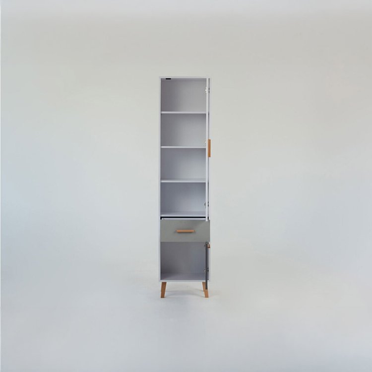 Ραφιέρα Timmy 2D1S Λευκό-Γραφίτη-Γκρι 46.8x36x199cm TO-TIMMY2D1S