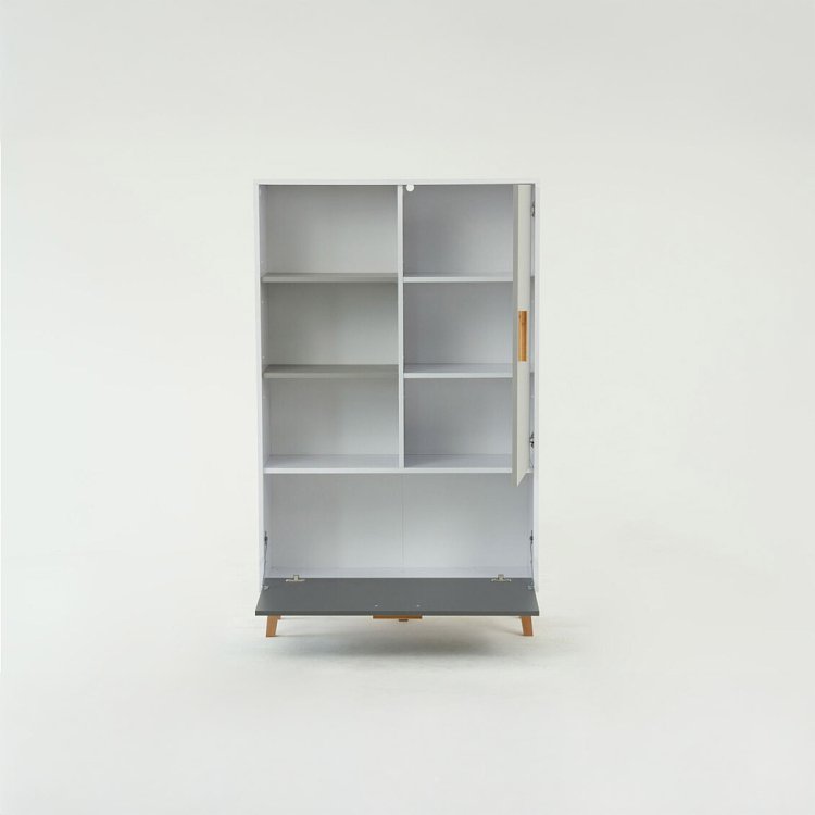 Ραφιέρα Timmy Λευκό-Γραφίτη-Γκρι 90x36x147cm TO-TIMMY1D1K