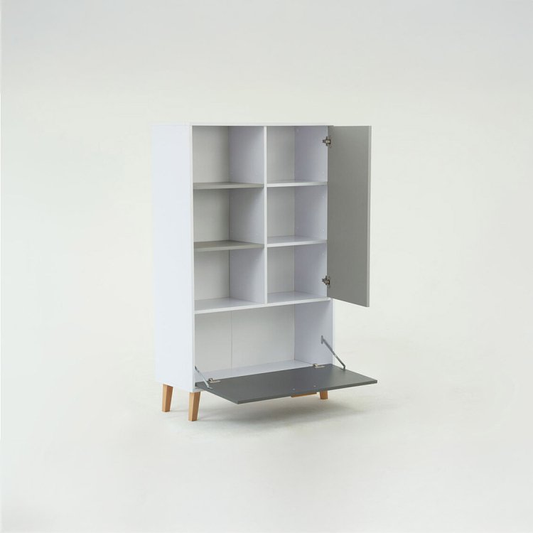 Ραφιέρα Timmy Λευκό-Γραφίτη-Γκρι 90x36x147cm TO-TIMMY1D1K