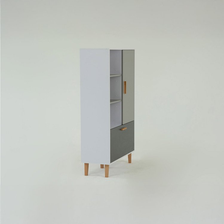 Ραφιέρα Timmy Λευκό-Γραφίτη-Γκρι 90x36x147cm TO-TIMMY1D1K